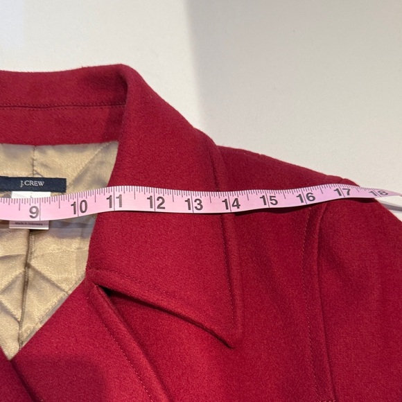J. Crew Women's Wool Double Breasted Pea Coat, Insulated, Brick Red, Size L - Picture 13 of 14